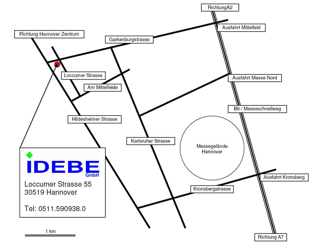 Anfahrt zur IDEBE GmbH